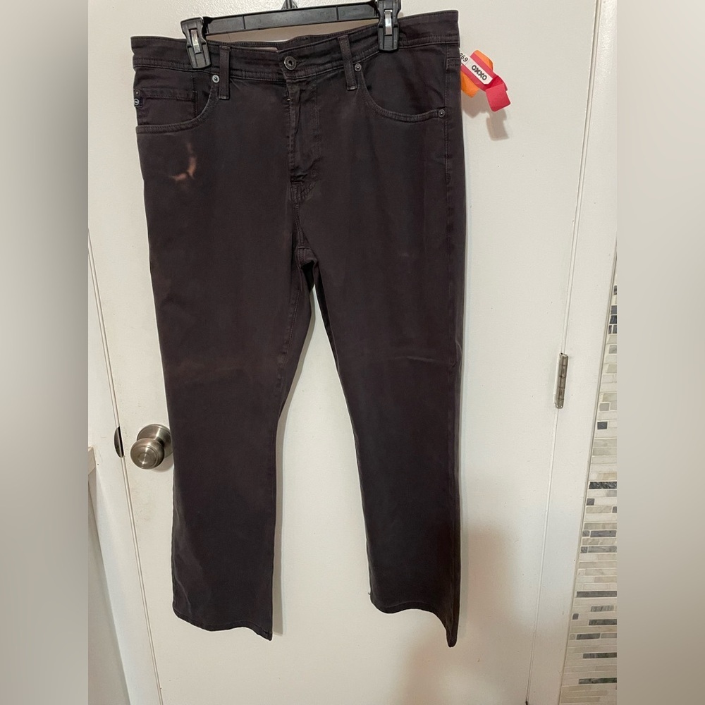 Adriano Goldschmied smoky gray the protégé straight leg stretch jeans 36 x 34